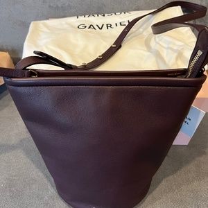 Mansur Gavriel Leather Zip Bucket Bag